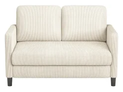 Best DripeX Sofá de 2 lugares confortável em veludo canelado - 58cm profundidade do assento - carga máxima 300kg - 129x78x89cm Bege