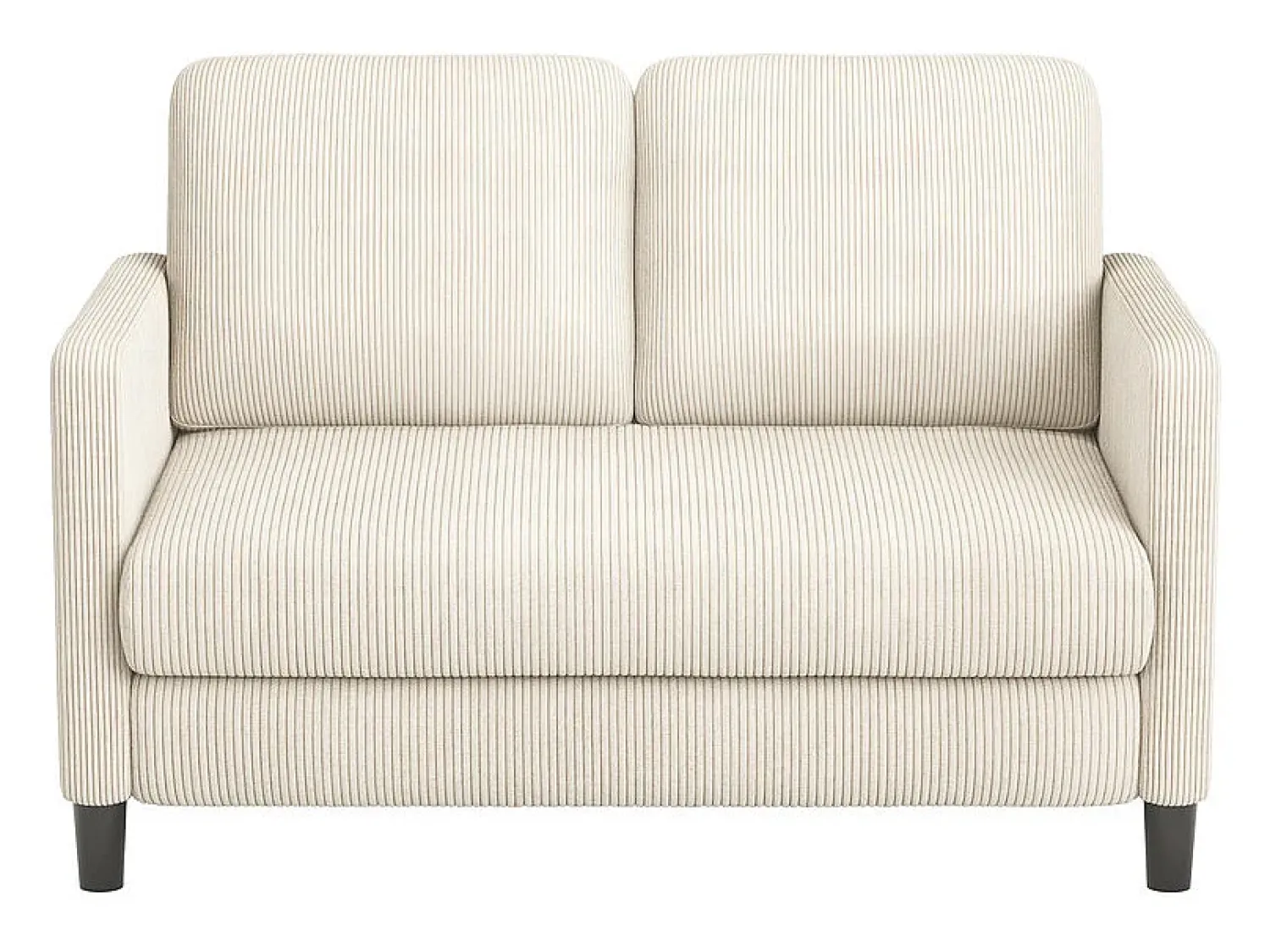 Best DripeX Sofá de 2 lugares confortável em veludo canelado - 58cm profundidade do assento - carga máxima 300kg - 129x78x89cm Bege