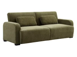 Clearance Vente-unique Sofá de 3 lugares conversível tipo clic-clac em tecido chenille LOMARIO Verde