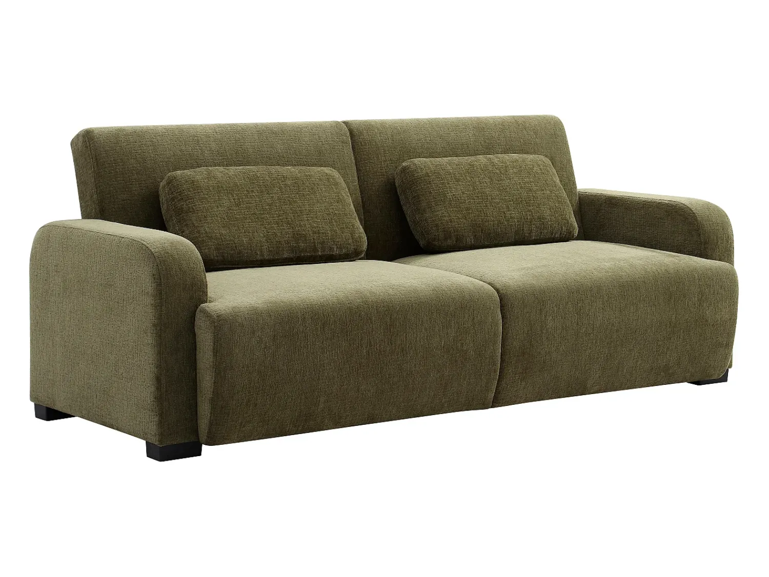 Clearance Vente-unique Sofá de 3 lugares conversível tipo clic-clac em tecido chenille LOMARIO Verde