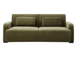 Clearance Vente-unique Sofá de 3 lugares conversível tipo clic-clac em tecido chenille LOMARIO Verde