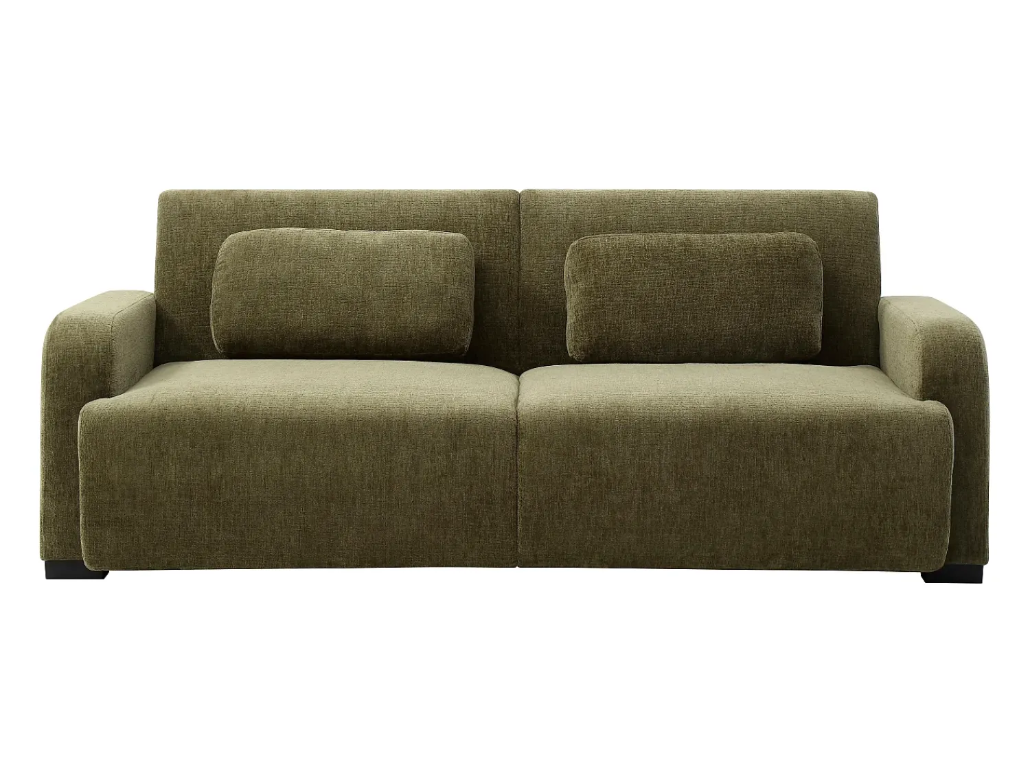 Clearance Vente-unique Sofá de 3 lugares conversível tipo clic-clac em tecido chenille LOMARIO Verde