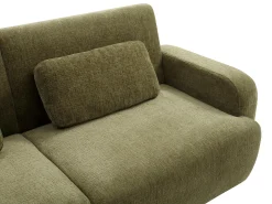 Clearance Vente-unique Sofá de 3 lugares conversível tipo clic-clac em tecido chenille LOMARIO Verde