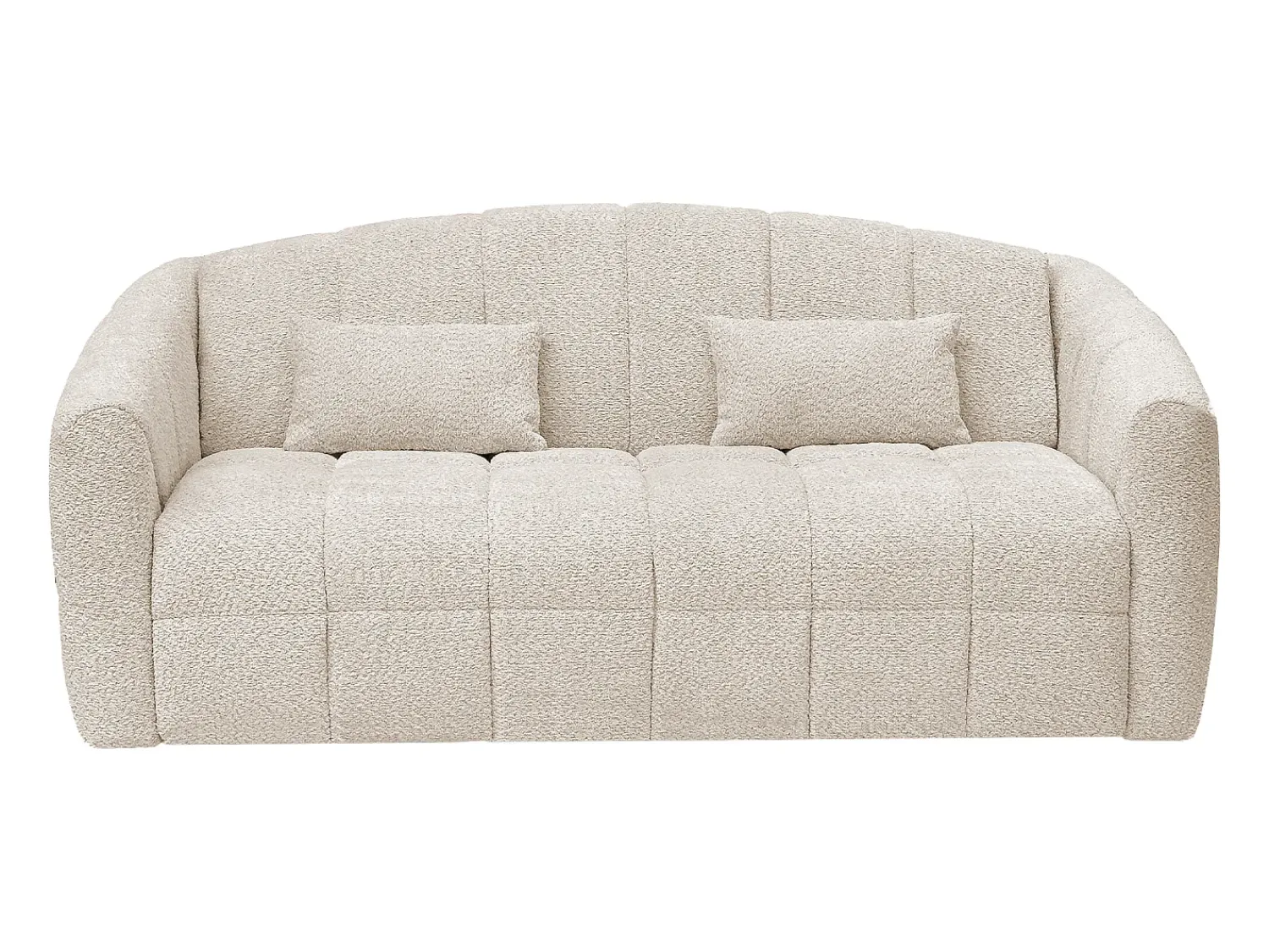 Outlet Vente-unique Sofá de 3 lugares conversível abertura rápida em tecido bouclé colchão 20 cm RETUNA Bege