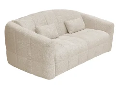 Outlet Vente-unique Sofá de 3 lugares conversível abertura rápida em tecido bouclé colchão 20 cm RETUNA Bege