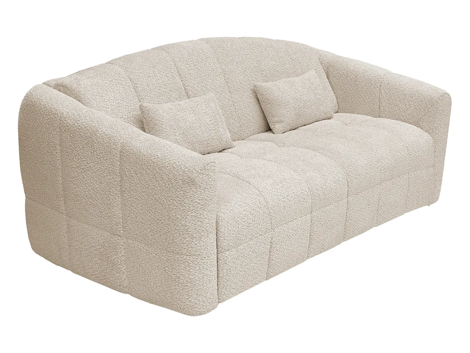 Outlet Vente-unique Sofá de 3 lugares conversível abertura rápida em tecido bouclé colchão 20 cm RETUNA Bege