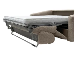 Sofá|Vente-unique Sofá de 3 lugares conversível abertura rápida em tecido bouclé área de dormir 140 cm RETUNA Taupe