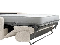 Sofá*Vente-unique Sofá de 4 lugares conversível express em tecido bouclé colchão 20 cm RETUNA Bege