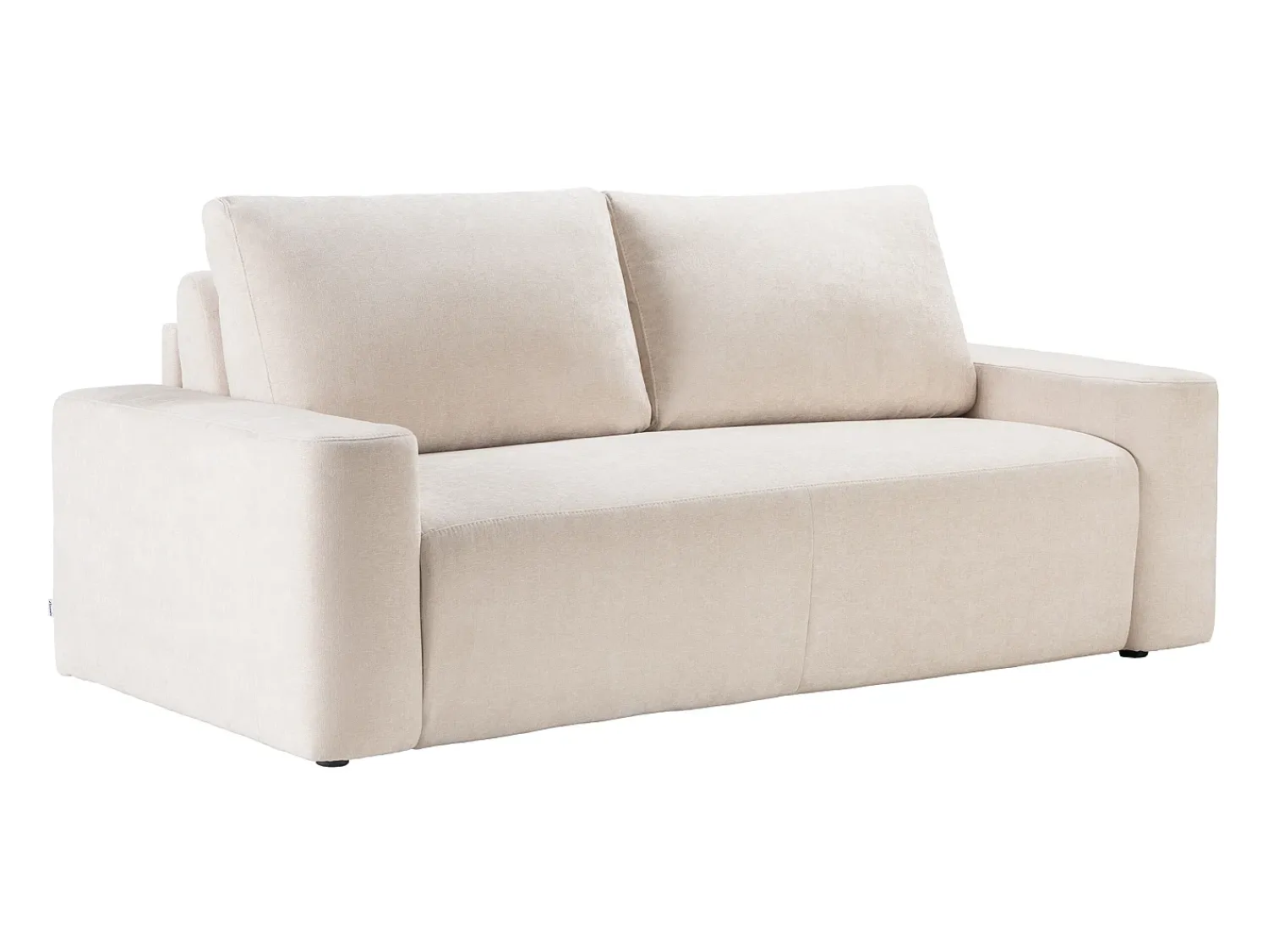 Sofá*Vente-unique Sofá de 3 lugares conversível rápido em tecido texturizado 140 cm colchão 13 cm DAVISO Bege