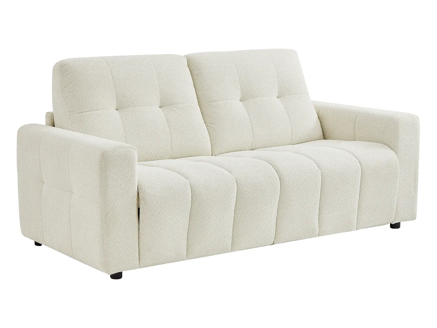 Hot Vente-unique Sofá de 3 lugares conversível em tecido chenille colchão 12 cm ISISTIA Bege