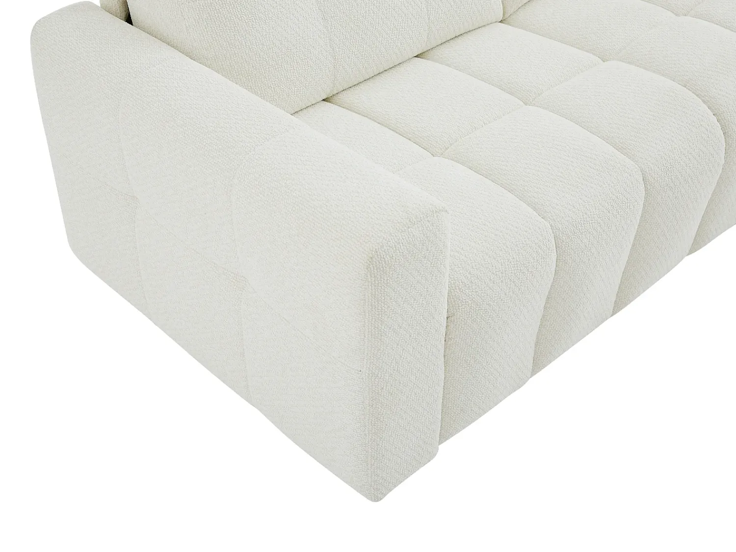 Hot Vente-unique Sofá de 3 lugares conversível em tecido chenille colchão 12 cm ISISTIA Bege