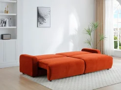 Vente-unique Sofá de 4 lugares conversível em tecido chenille YOKIRA^ Sofá