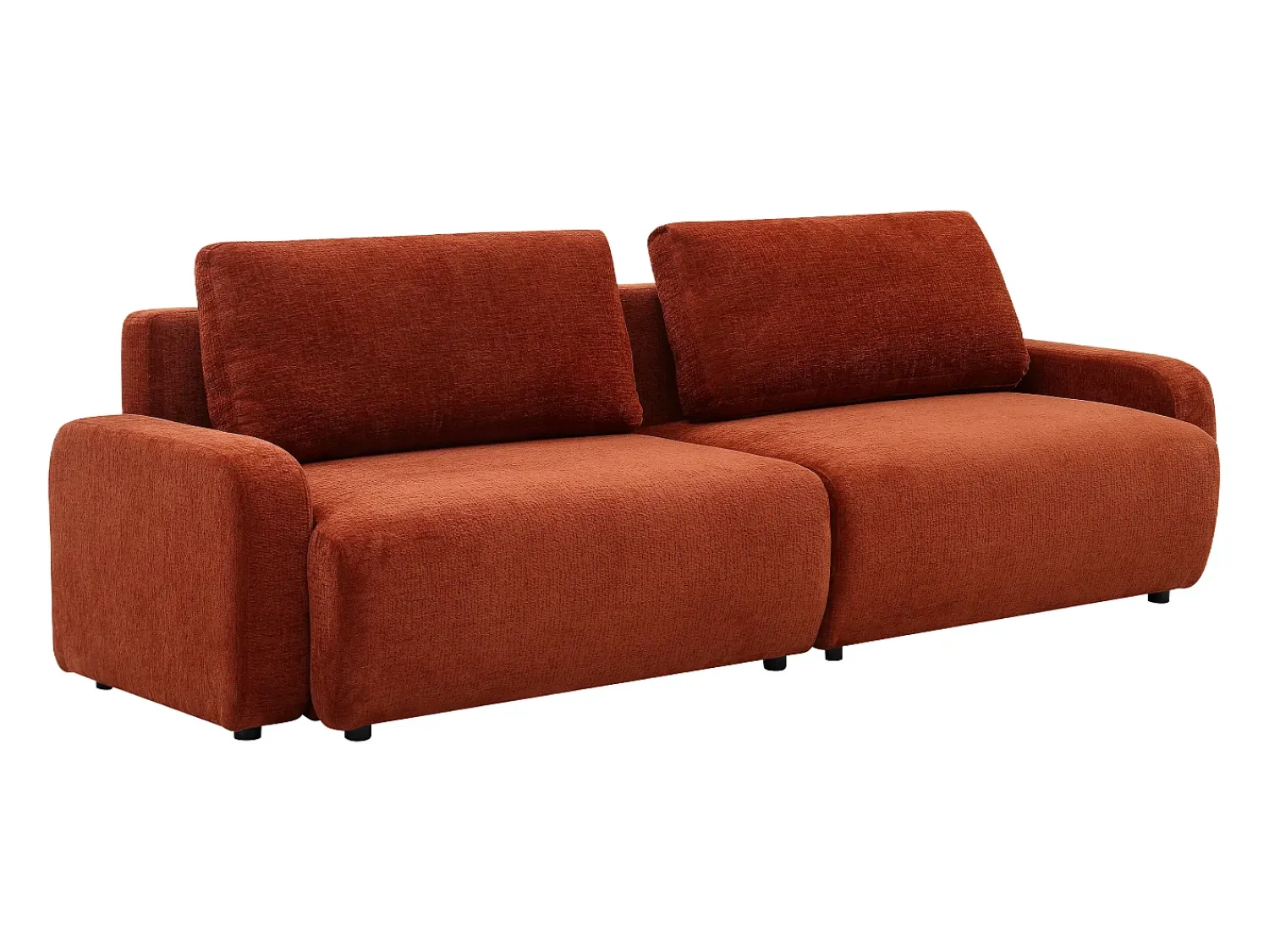 Vente-unique Sofá de 4 lugares conversível em tecido chenille YOKIRA^ Sofá