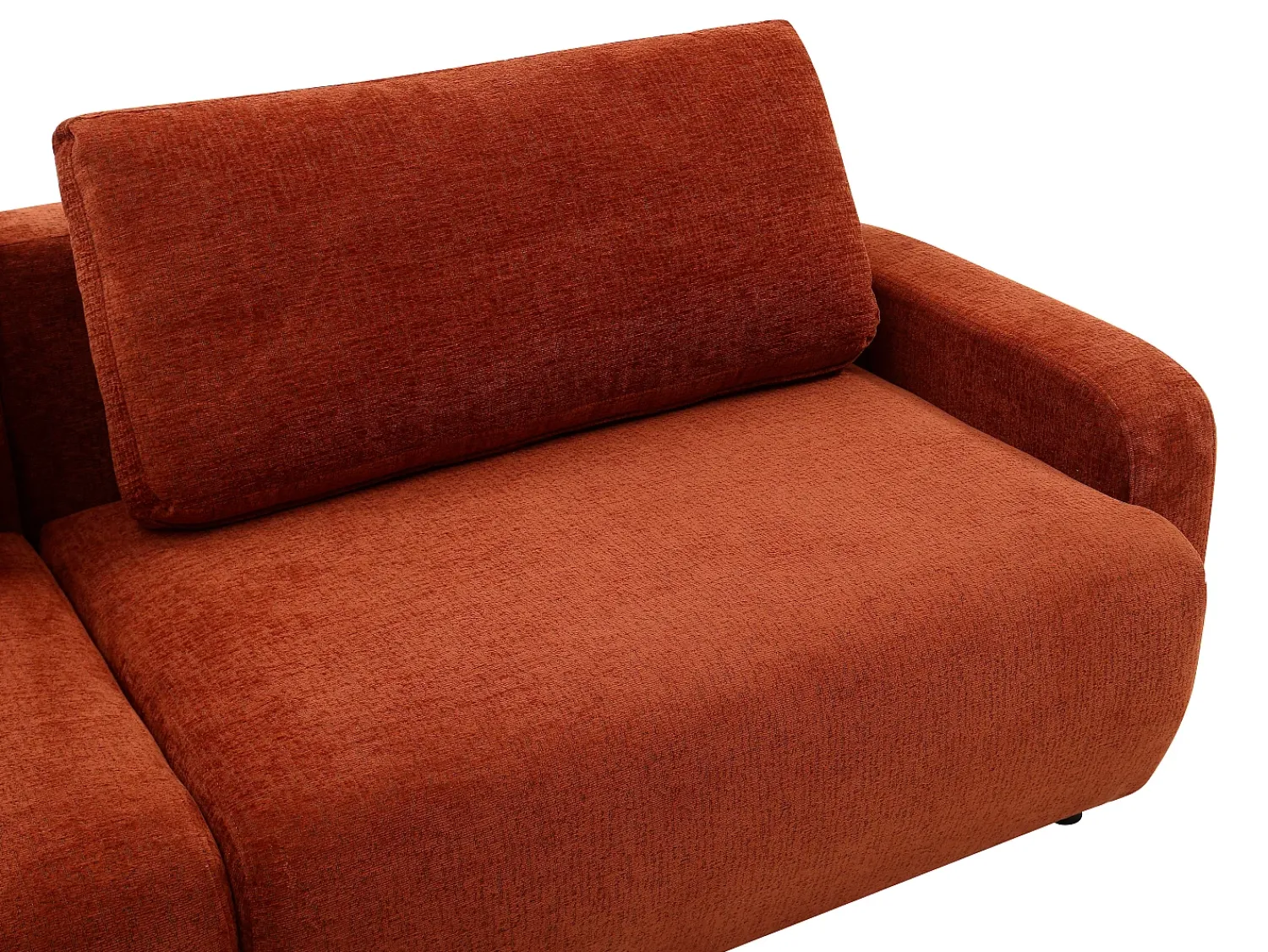 Vente-unique Sofá de 4 lugares conversível em tecido chenille YOKIRA^ Sofá