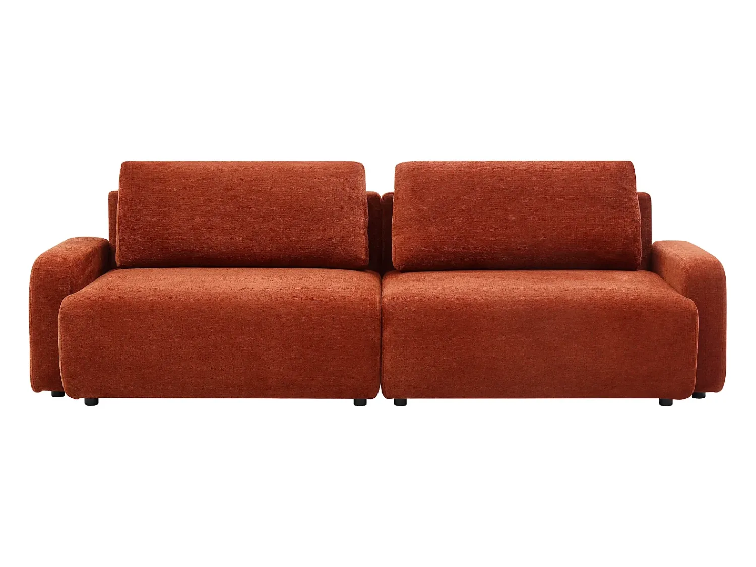 Vente-unique Sofá de 4 lugares conversível em tecido chenille YOKIRA^ Sofá