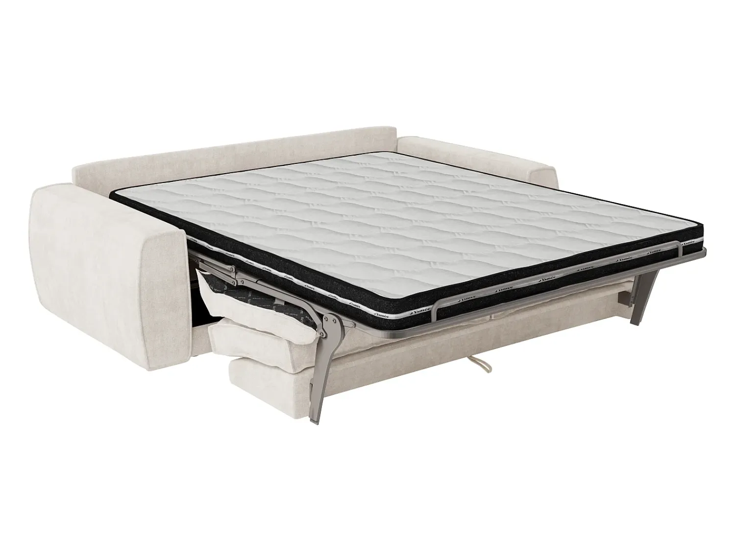 Maison Céphy Sofá de 3 lugares conversível express em tecido chenille 140 cm colchão 13 cm VOMERA^ Sofá