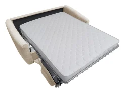 Sofá*Vente-unique Sofá de 3 lugares conversível abertura rápida em tecido bouclé colchão 16 cm RETUNA Bege