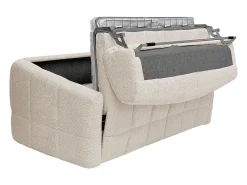 Sofá*Vente-unique Sofá de 3 lugares conversível abertura rápida em tecido bouclé colchão 16 cm RETUNA Bege