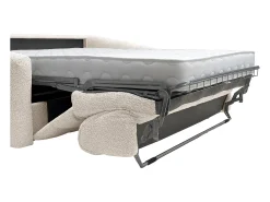Sofá*Vente-unique Sofá de 3 lugares conversível abertura rápida em tecido bouclé colchão 16 cm RETUNA Bege