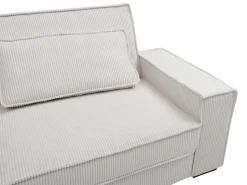 Discount Vente-unique Sofá de 3 lugares conversível em veludo cotelê FINORO Bege