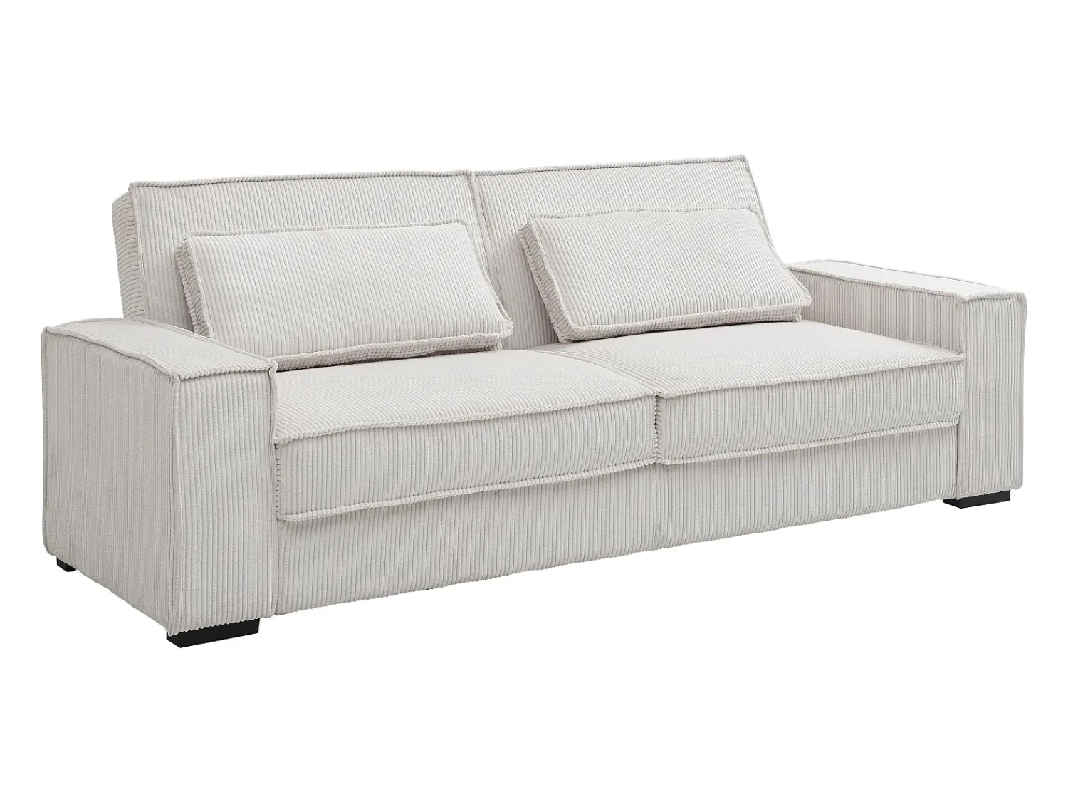 Discount Vente-unique Sofá de 3 lugares conversível em veludo cotelê FINORO Bege