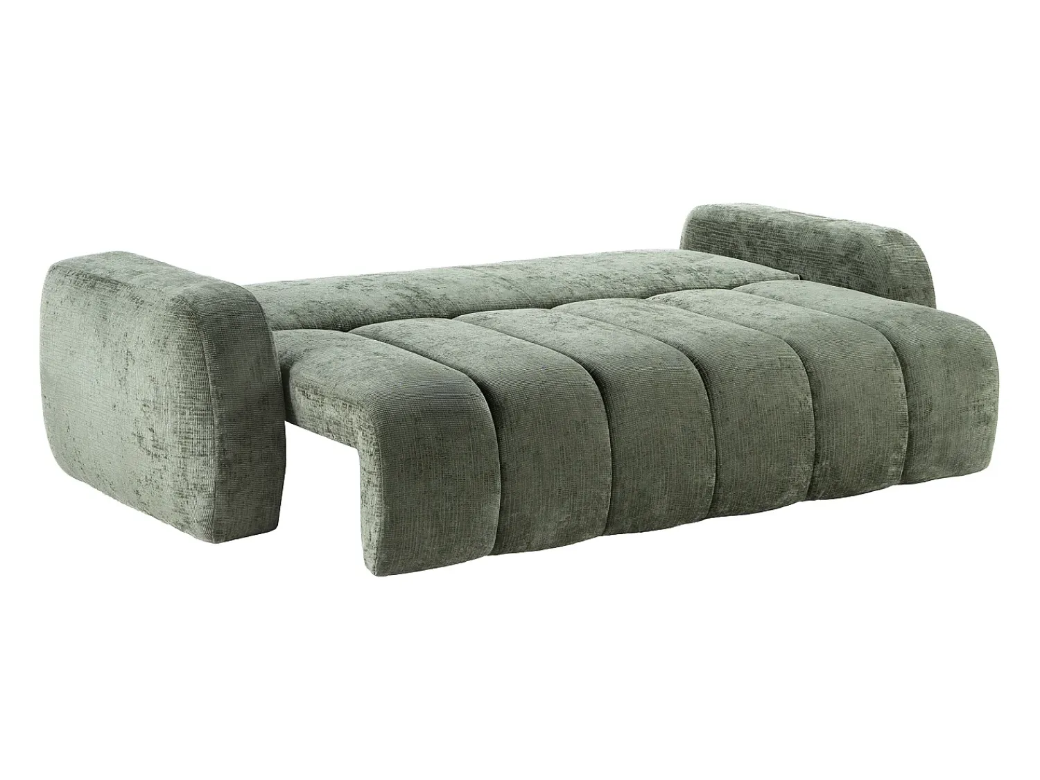 Sofá*Vente-unique Sofá de 3 lugares conversível em tecido chenille TALIVO Verde