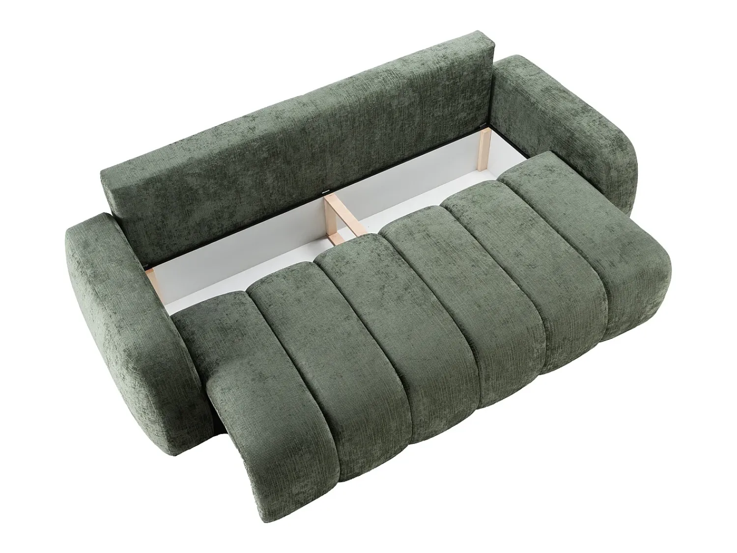 Sofá*Vente-unique Sofá de 3 lugares conversível em tecido chenille TALIVO Verde