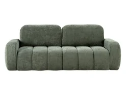 Sofá*Vente-unique Sofá de 3 lugares conversível em tecido chenille TALIVO Verde