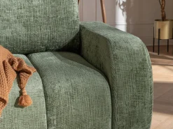 Sofá*Vente-unique Sofá de 3 lugares conversível em tecido chenille TALIVO Verde