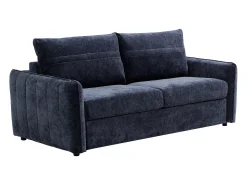 Sofá|Vente-unique Sofá de 3 lugares conversível expresso em tecido texturizado - Área de dormir 145 cm MALOGU Azul