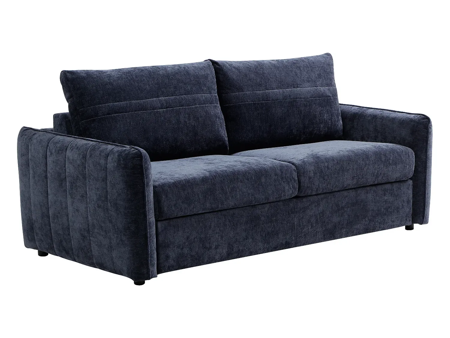 Sofá|Vente-unique Sofá de 3 lugares conversível expresso em tecido texturizado - Área de dormir 145 cm MALOGU Azul
