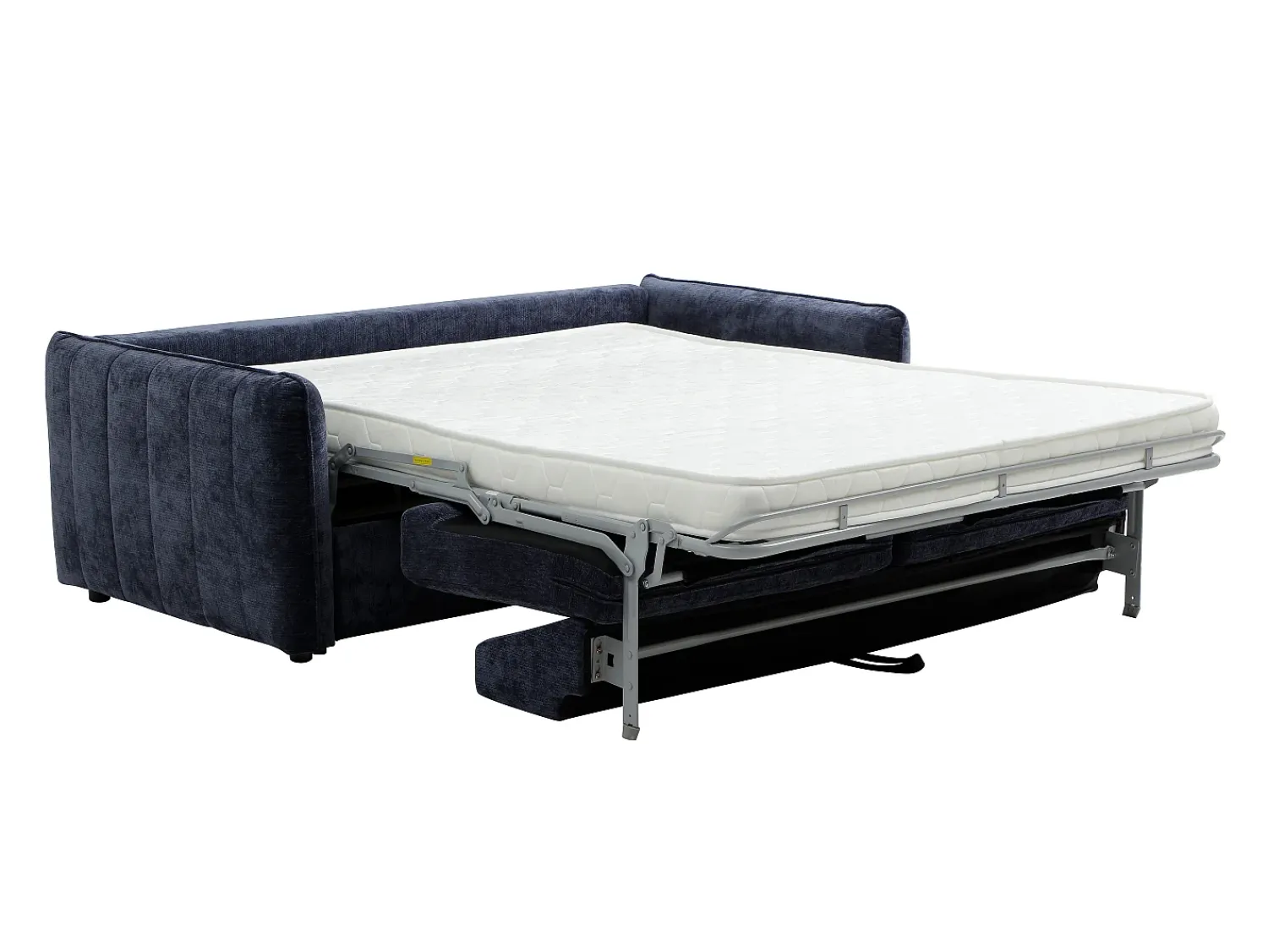 Sofá|Vente-unique Sofá de 3 lugares conversível expresso em tecido texturizado - Área de dormir 145 cm MALOGU Azul