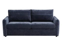 Sofá|Vente-unique Sofá de 3 lugares conversível expresso em tecido texturizado - Área de dormir 145 cm MALOGU Azul