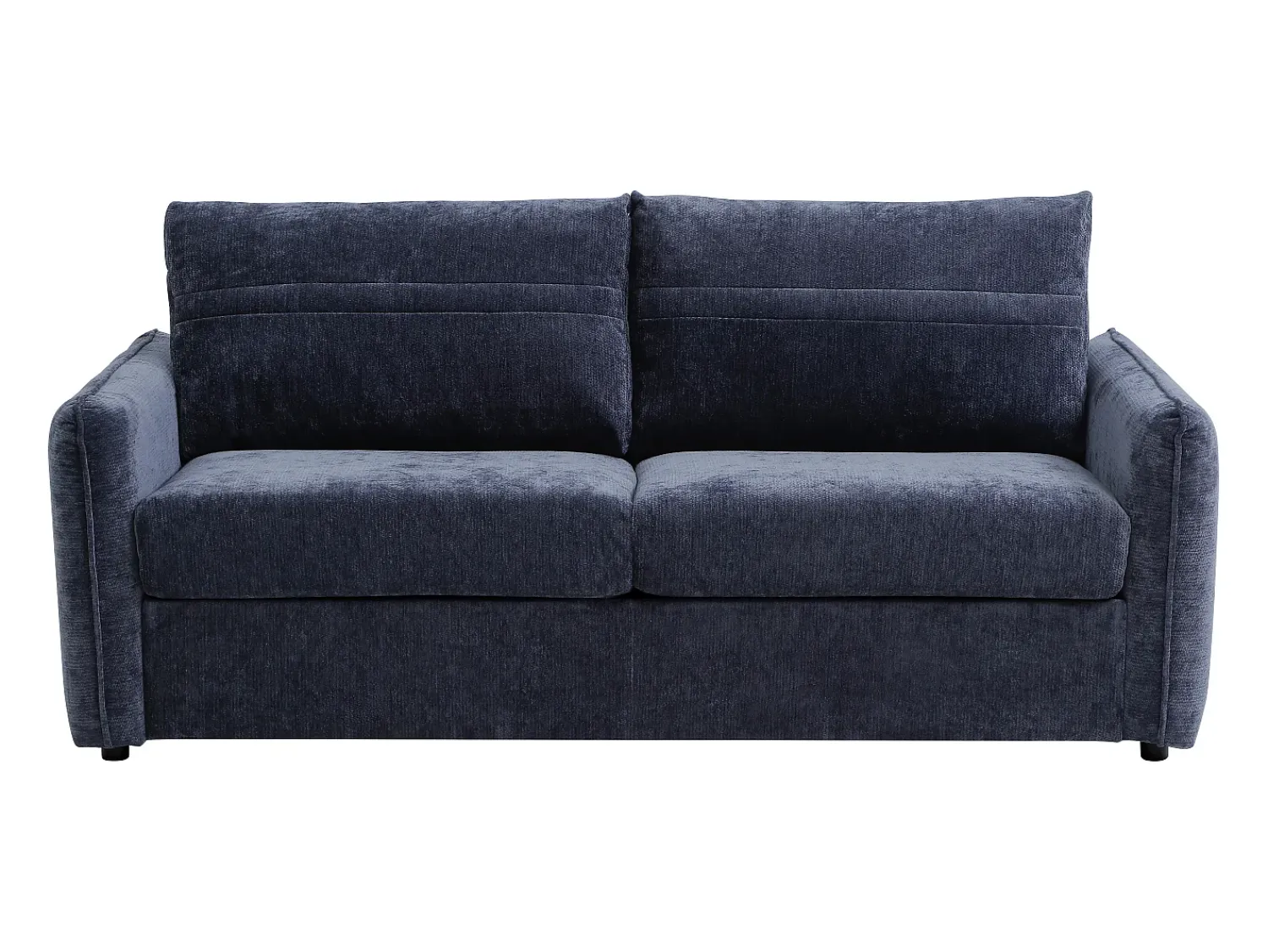 Sofá|Vente-unique Sofá de 3 lugares conversível expresso em tecido texturizado - Área de dormir 145 cm MALOGU Azul