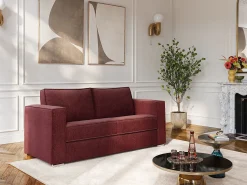 Vente-unique Sofá de 4 lugares conversível abertura rápida em tecido chenille área de dormir 160cm - 22cm LORETO^ Sofá