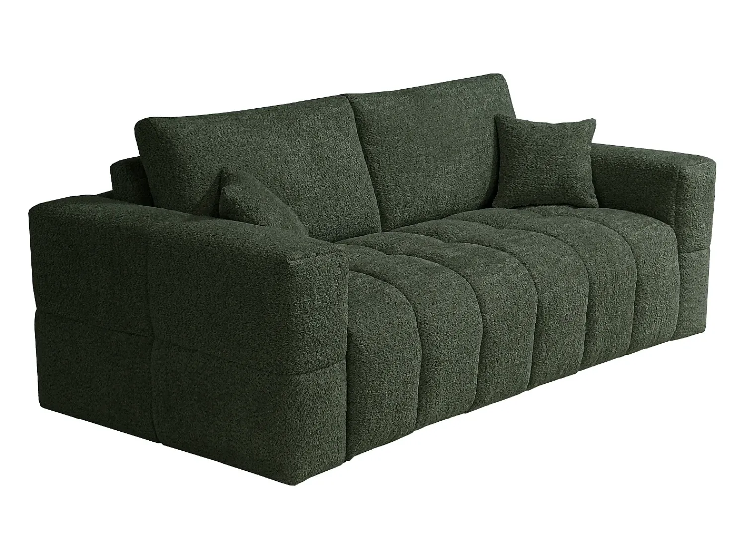 Vente-unique Sofá de 4 lugares conversível abertura rápida tecido bouclé colchão 16 cm ISSORO^ Sofá