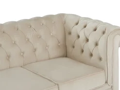 Vente-unique Sofá de 3 lugares conversível em veludo CHESTERFIELD^ Sofá