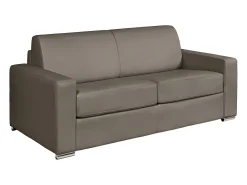 Best Vente-unique Sofá de 3 lugares conversível expresso em couro . Cama 140 cm. Colchão 14 cm. CALITO Taupe
