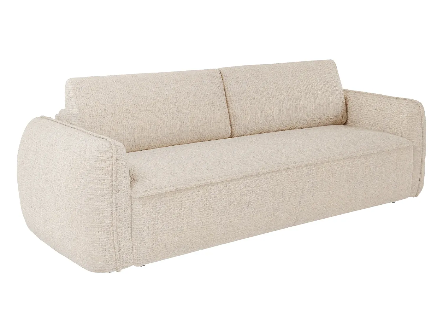 Sofá|Maison Céphy Sofá de 4 lugares conversível abertura rápida em tecido chenille 13 cm SELIVO da Bege