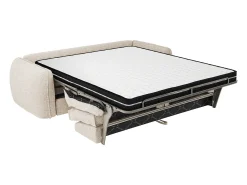 Sofá|Maison Céphy Sofá de 4 lugares conversível abertura rápida em tecido chenille 13 cm SELIVO da Bege