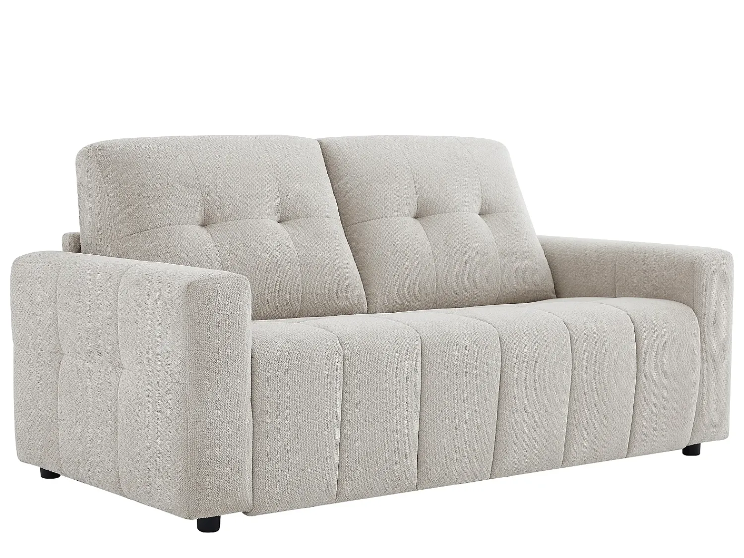 Sofá*Vente-unique Sofá de 3 lugares conversível em tecido chenille cinza claro colchão 12 cm ISISTIA Cinzento claro