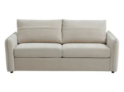 Sofá*Vente-unique Sofá de 3 lugares conversível expresso em tecido texturizado - Cama 145 cm MALOGU Bege