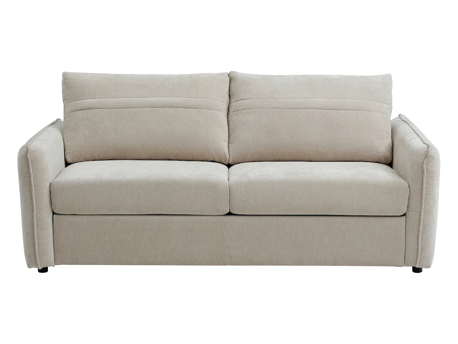 Sofá*Vente-unique Sofá de 3 lugares conversível expresso em tecido texturizado - Cama 145 cm MALOGU Bege