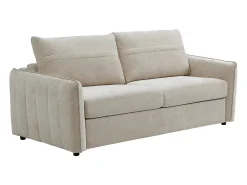 Sofá*Vente-unique Sofá de 3 lugares conversível expresso em tecido texturizado - Cama 145 cm MALOGU Bege