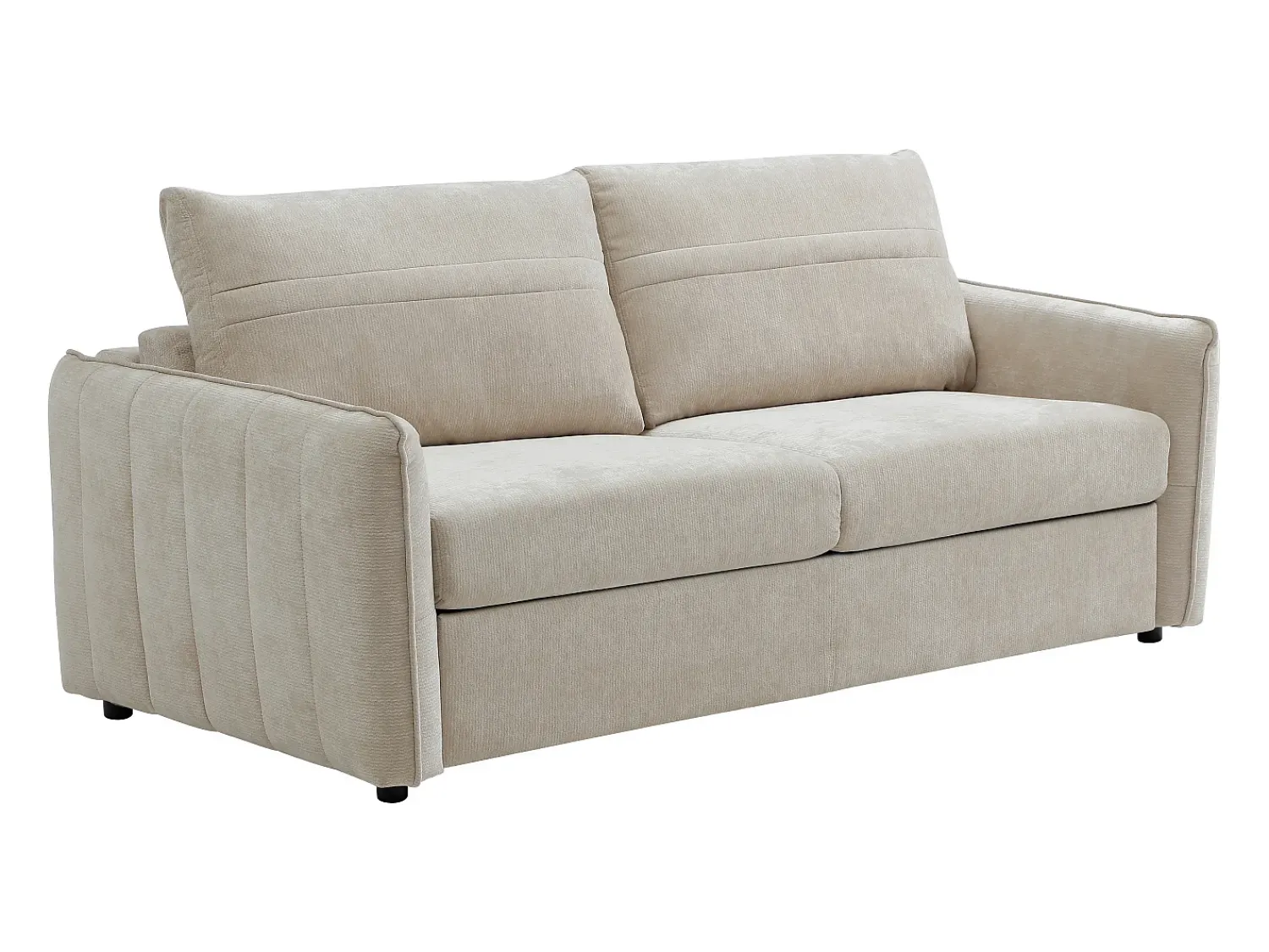 Sofá*Vente-unique Sofá de 3 lugares conversível expresso em tecido texturizado - Cama 145 cm MALOGU Bege