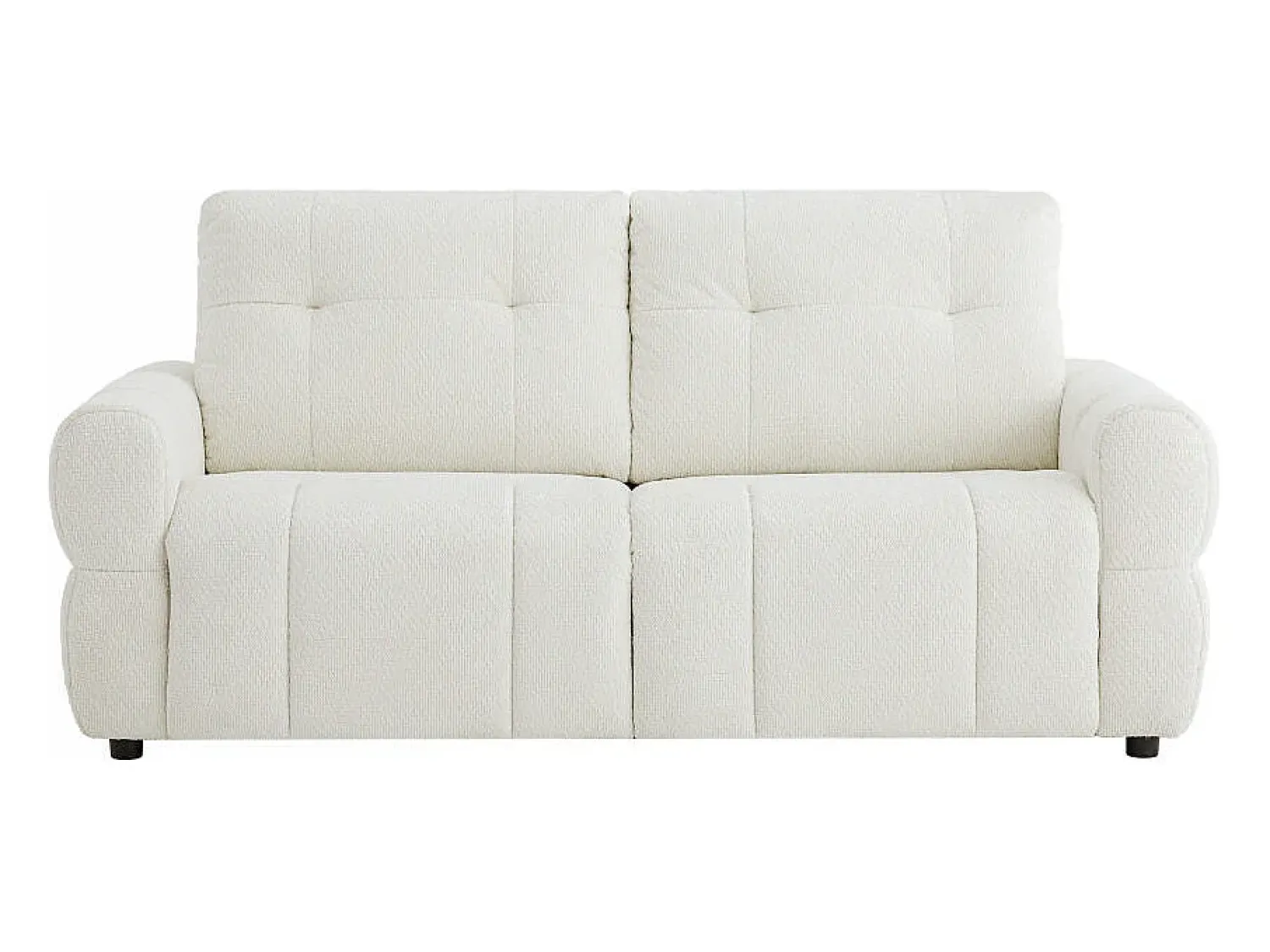 Vente-unique Sofá de 3 lugares conversível em tecido de chenille colchão 12 cm ECORIA Bege