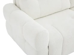 Vente-unique Sofá de 3 lugares conversível em tecido de chenille colchão 12 cm ECORIA Bege