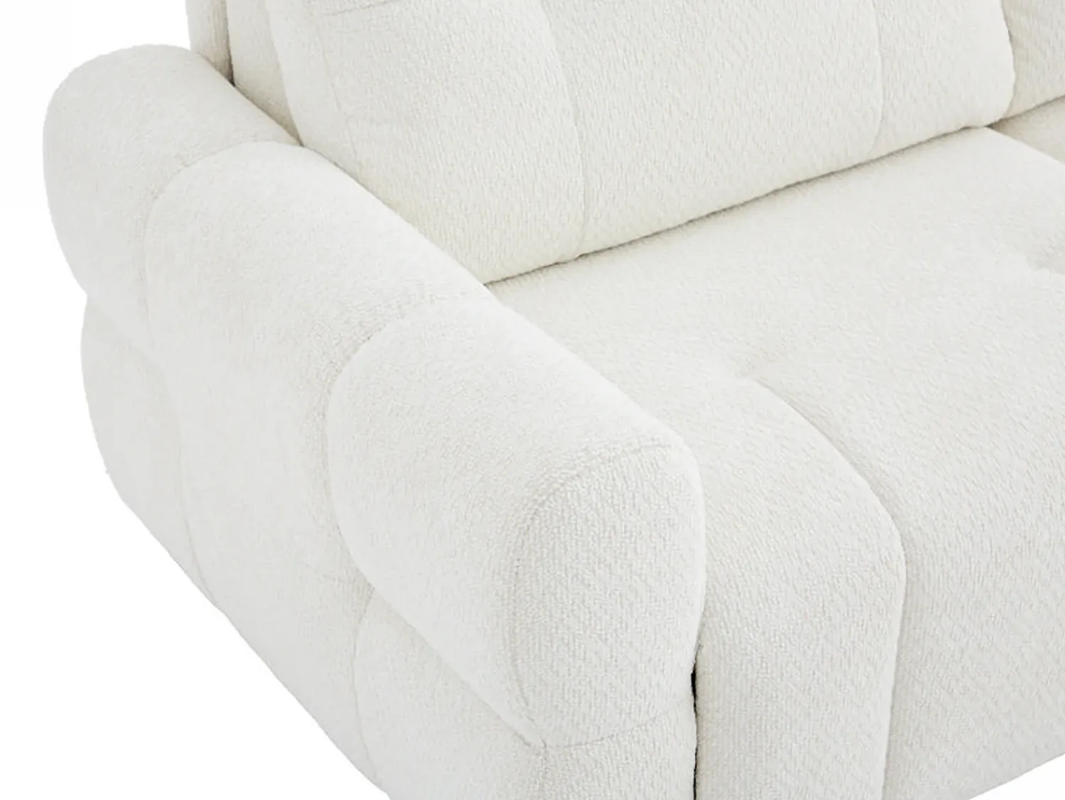 Vente-unique Sofá de 3 lugares conversível em tecido de chenille colchão 12 cm ECORIA Bege