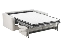 Sofá|Maison Céphy Sofá de 3 lugares conversível abertura rápidao em tecido chenille 13 cm DOVENA de Bege