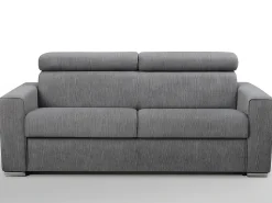 Discount Vente-unique Sofá de 3 lugares convertível de abertura rápida em tecido - Cinza - VIZIR Cinzento